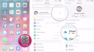 Launch the Settings app, then tap your Apple ID, then tap iCloud