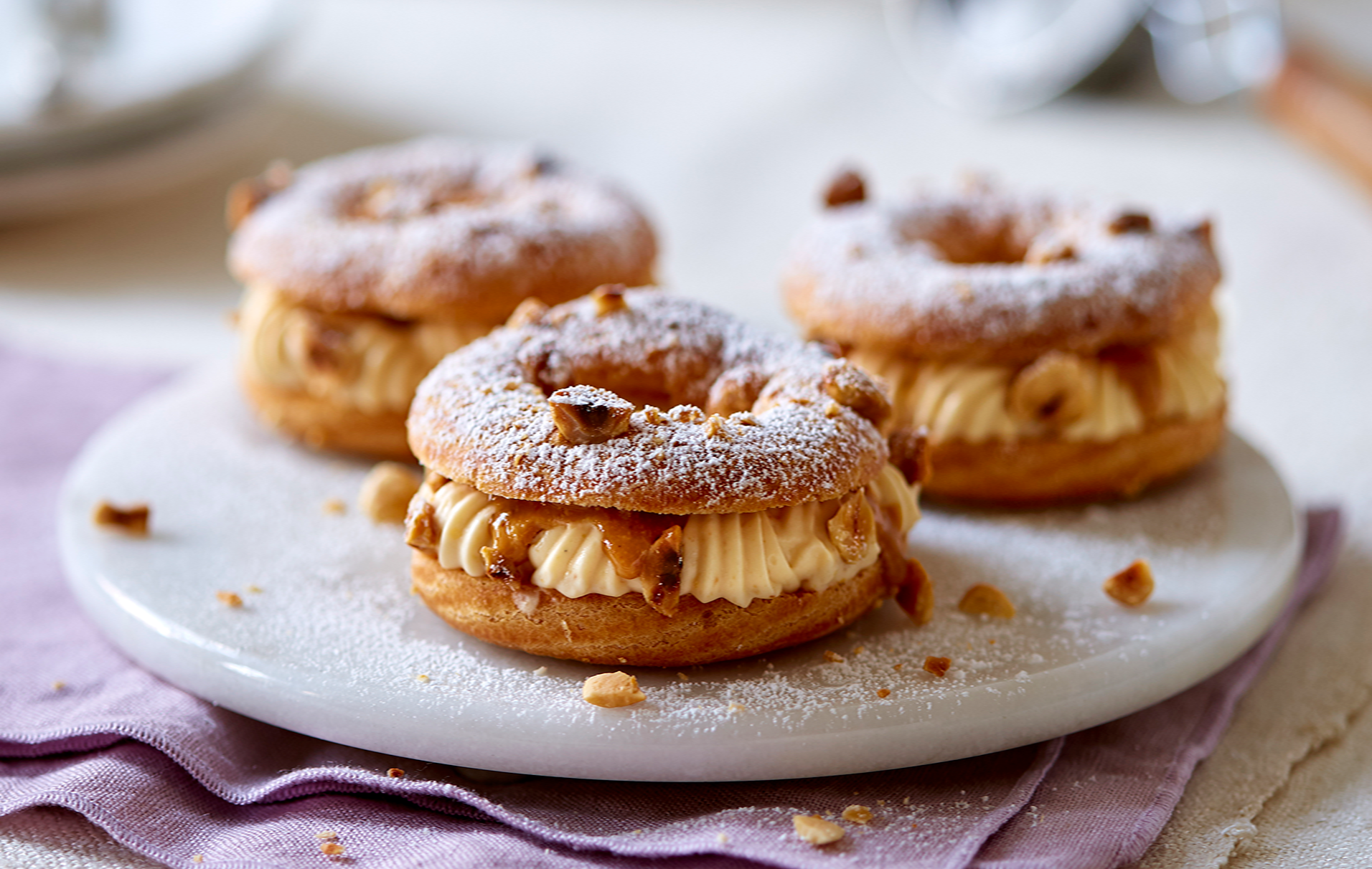 Paris Brest with apple and hazelnut recipe