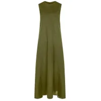 TALLIN MOSS GREEN ORGANIC HEAVY WEAVE LINEN MAXI DRESS - £345 at Asceno