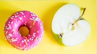 donut and apple