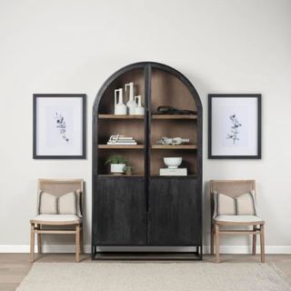 A black arched china cabinet from Wayfair