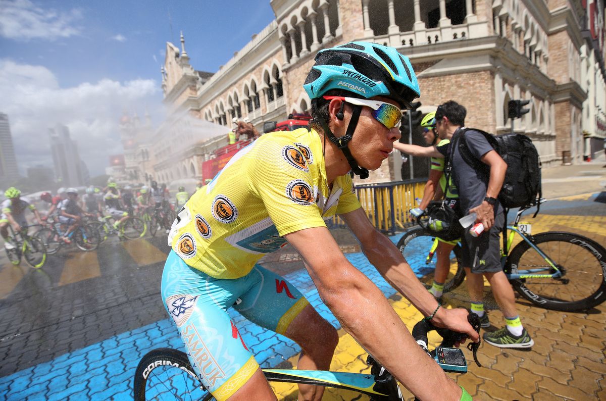 Race leader Miguel Lopez (Astana)