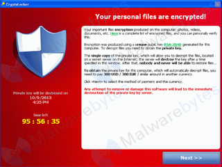 The CryptoLocker countdown, credit malwarebytes.org