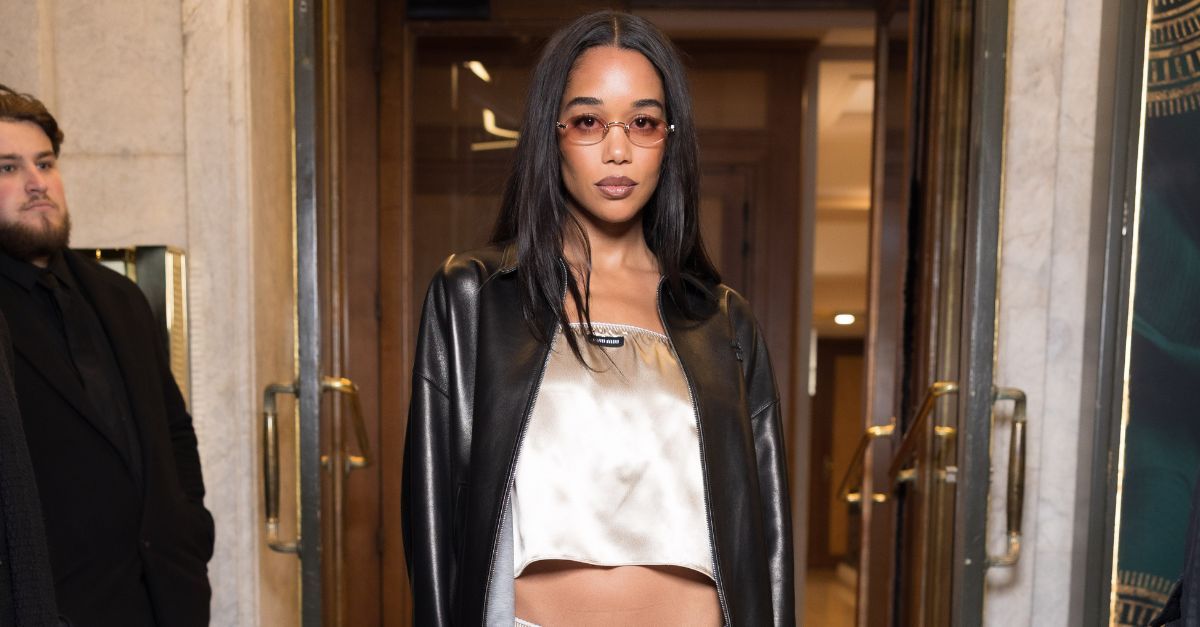 Laura Harrier Just Wore a Satin Miniskirt in the Chicest Way