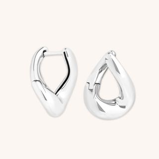 Molten Hoops in Silver