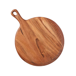 circular wooden serving tray