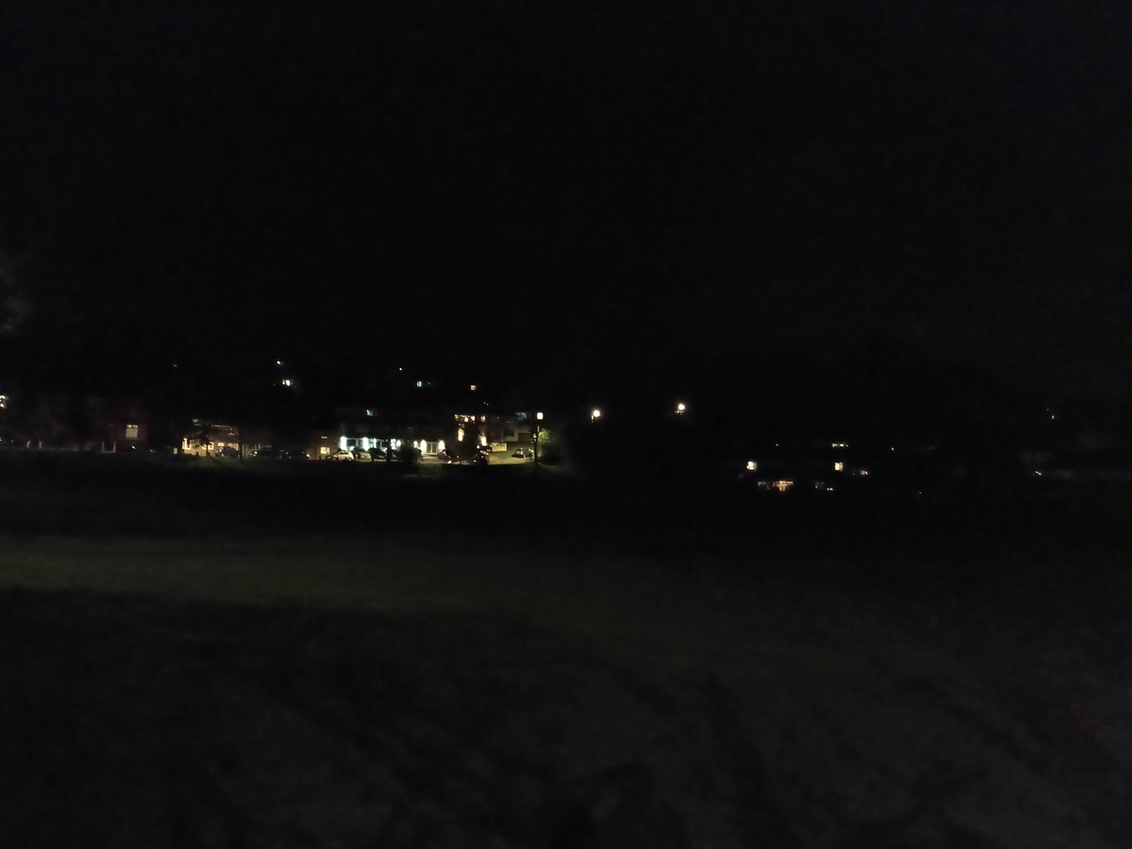 Moto G22 camera sample showing a park at night in night mode