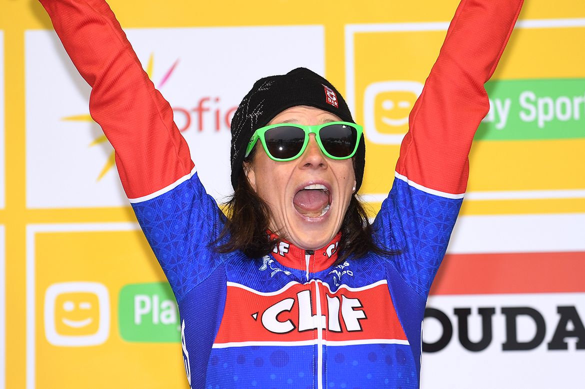 Katerina Nash atop the Namur World Cup podium
