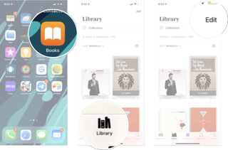 Add Books To Collection In Books In iOS 15: Launck Books, tap Library, and then tap edit.