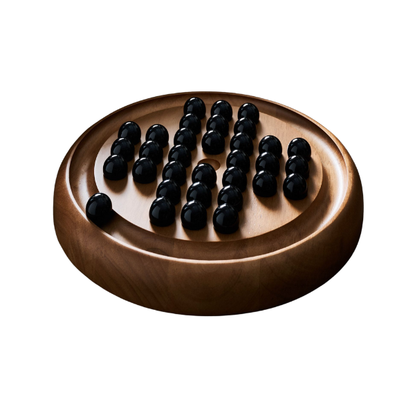 Brown Wooden Solitaire Set