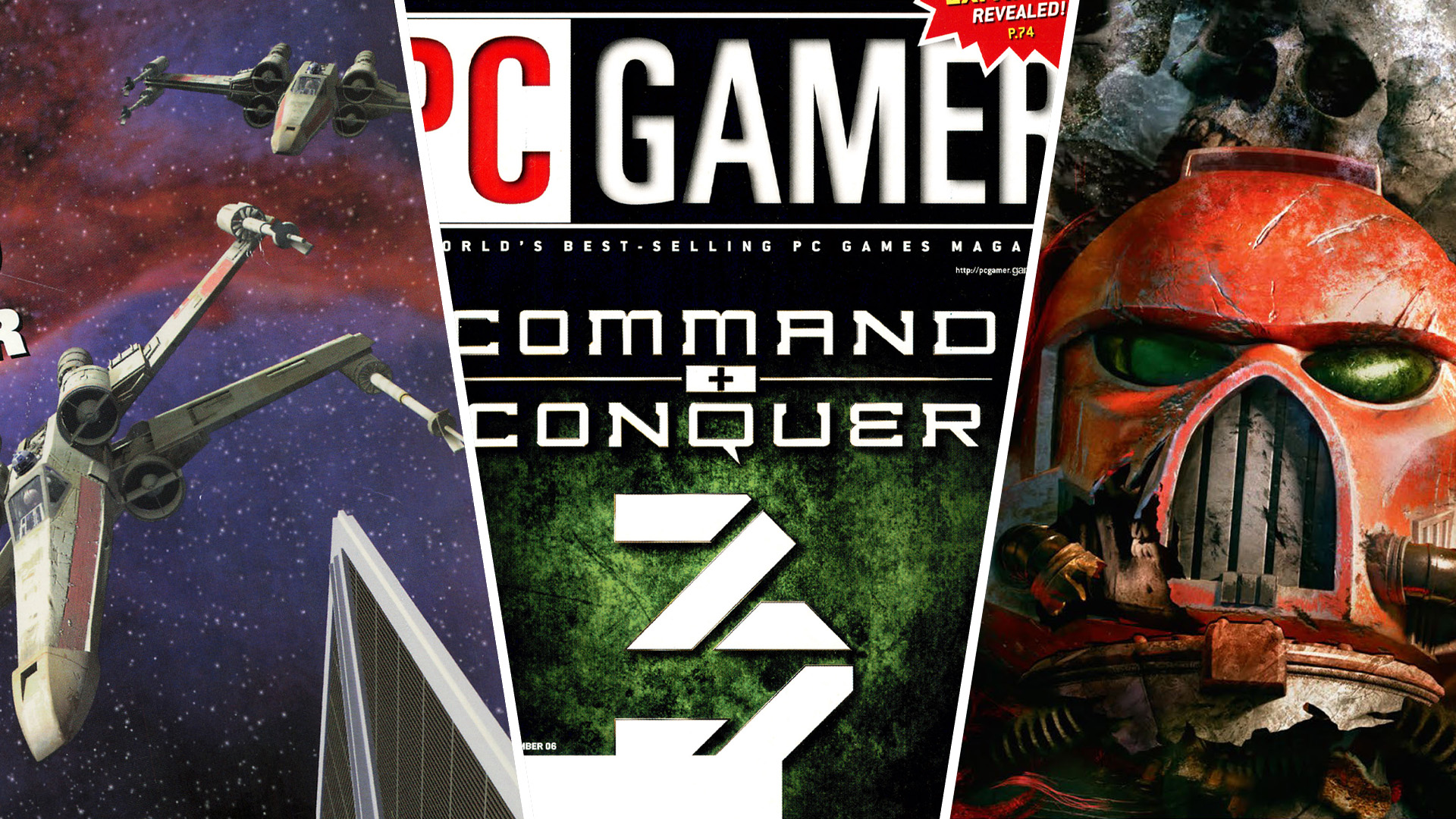 PC Gamer covers in June 1996, 2006 and 2016