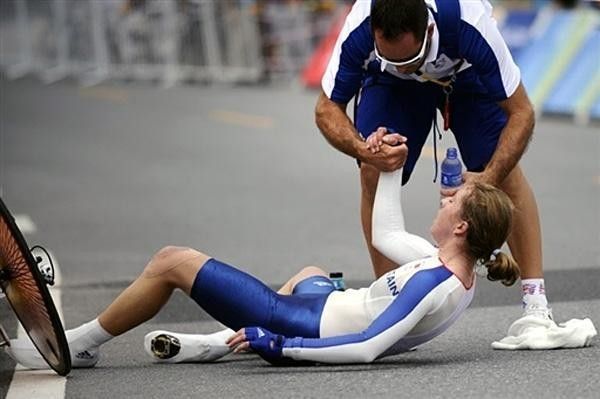 She had a great effort in the road race but Nicole Cooke was completely exhausted