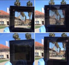 The "smart" window can quickly changes from clear to dark and back again, depending on the light.