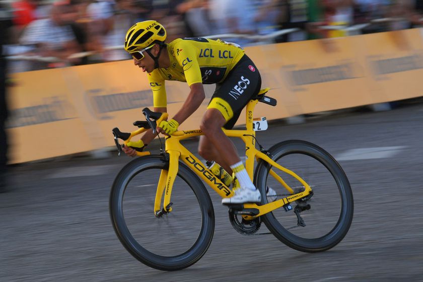 PARIS, FRANCE - JULY 28: Egan Bernal of Colombia and Team INEOS Yellow Leader Jersey / during the 106th Tour de France 2019, Stage 21 a 128km stage from Rambouillet to Paris Champs-Élysées / TDF / #TDF2019 / @LeTour / on July 28, 2019 in Paris, France. (Photo by Tim de Waele/Getty Images)