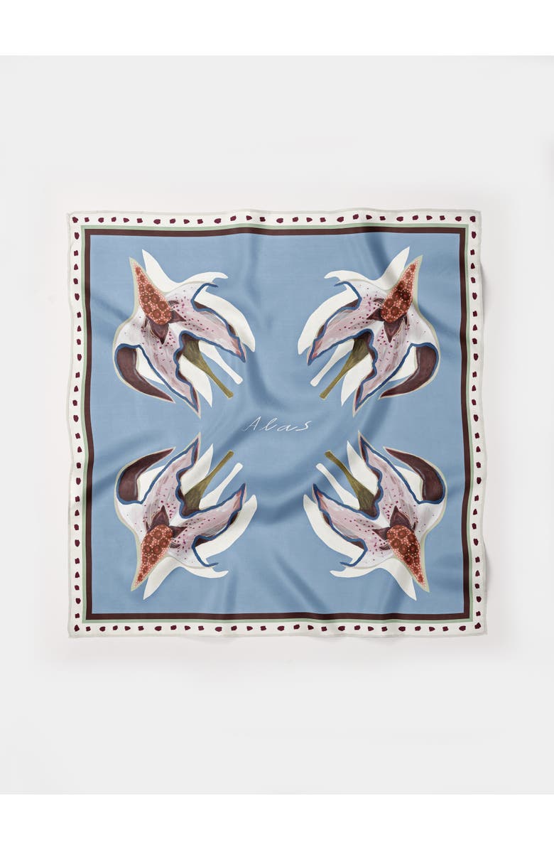 Hand Rolled Floral Print Silk Scarf