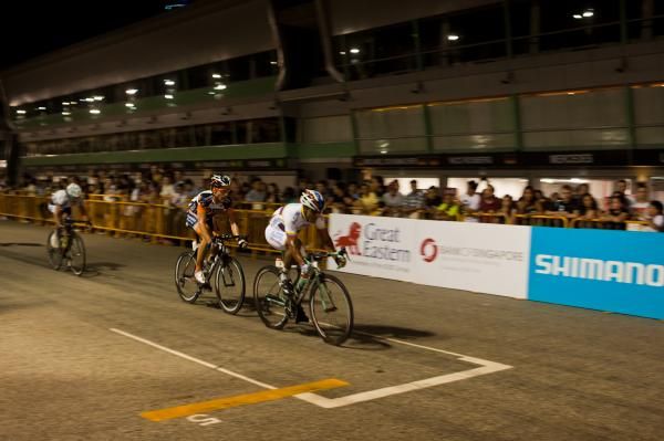 Riders try and break away from the main field