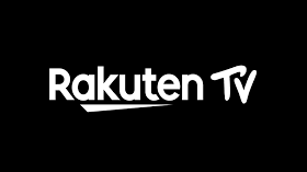 The Rakuten TV logo on a black background.