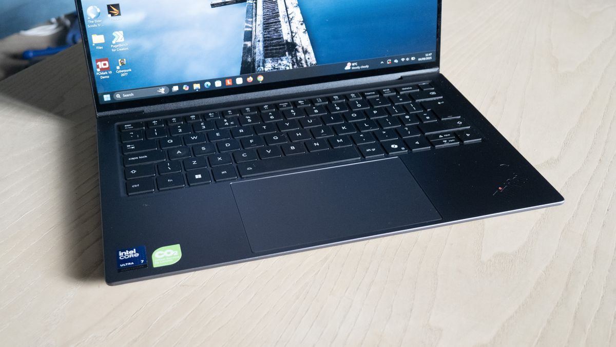 A laptop on a table
