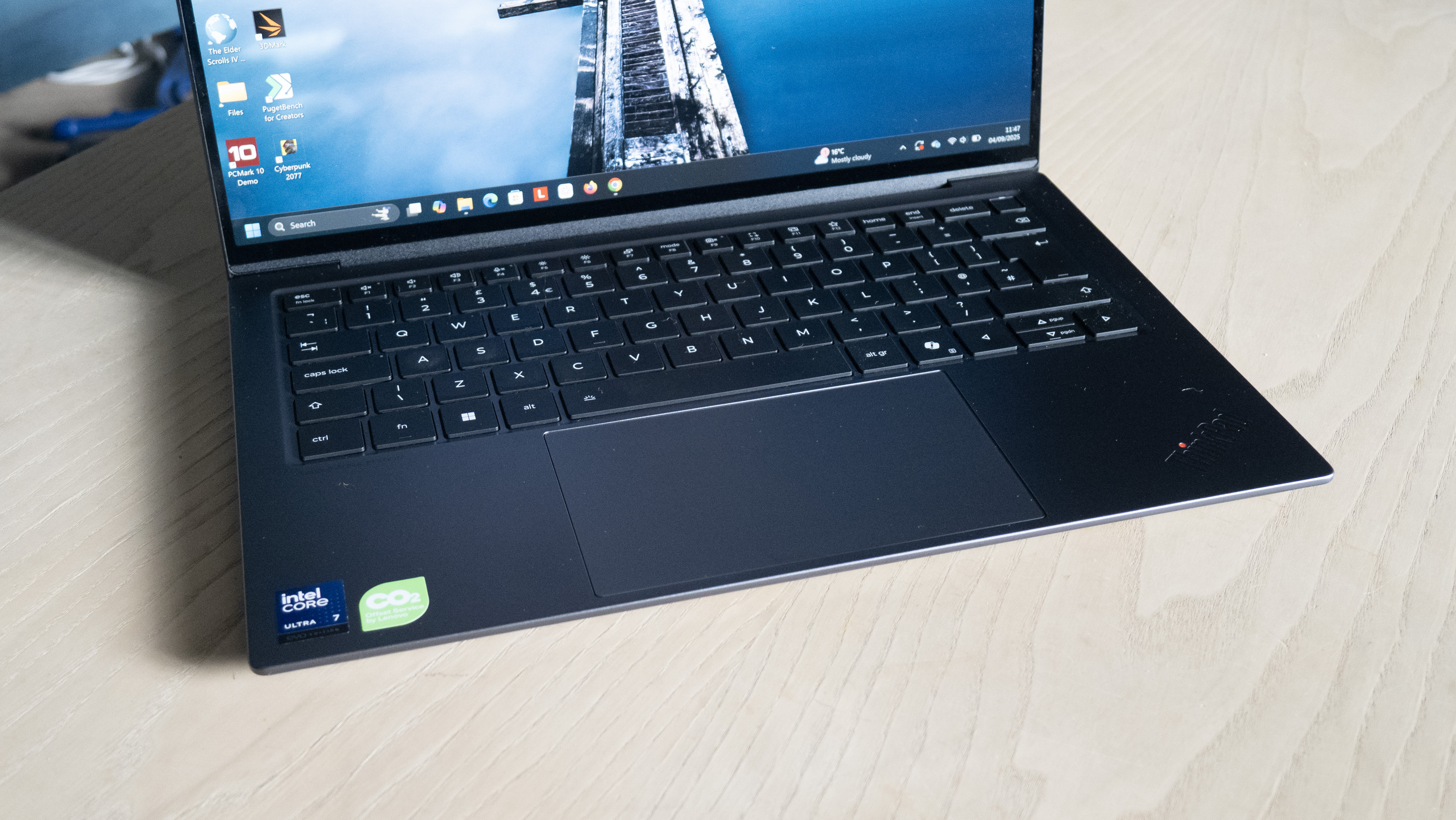 A laptop on a table