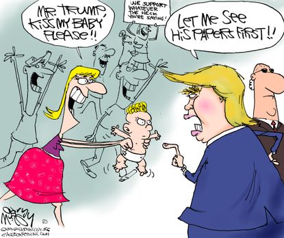 Political cartoon U.S. Donald Trump Immigration