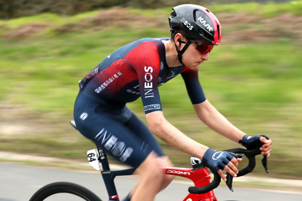 MALLABIA SPAIN APRIL 08 Carlos Rodriguez Cano of Spain and Team INEOS Grenadiers compete in the breakaway during the 61st Itzulia Basque Country 2022 Stage 5 a 1638km stage from Zamudio to Mallabia 305m itzulia WorldTour on April 08 2022 in Mallabia Spain Photo by Gonzalo Arroyo MorenoGetty Images