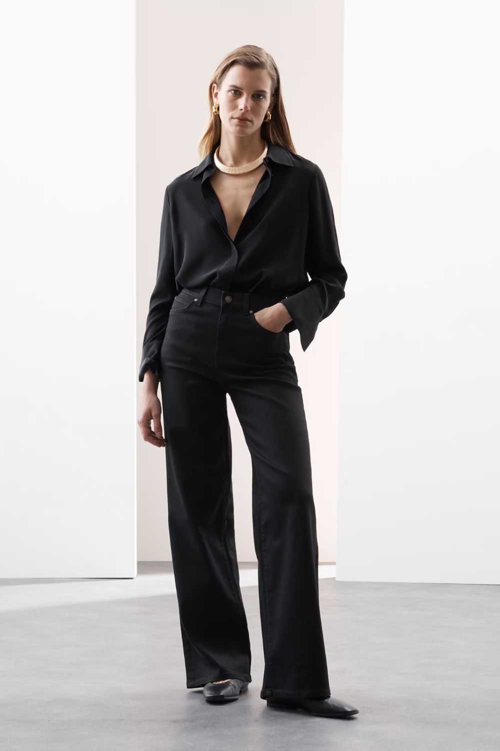 M&S High Waisted Wide Leg Jeans
