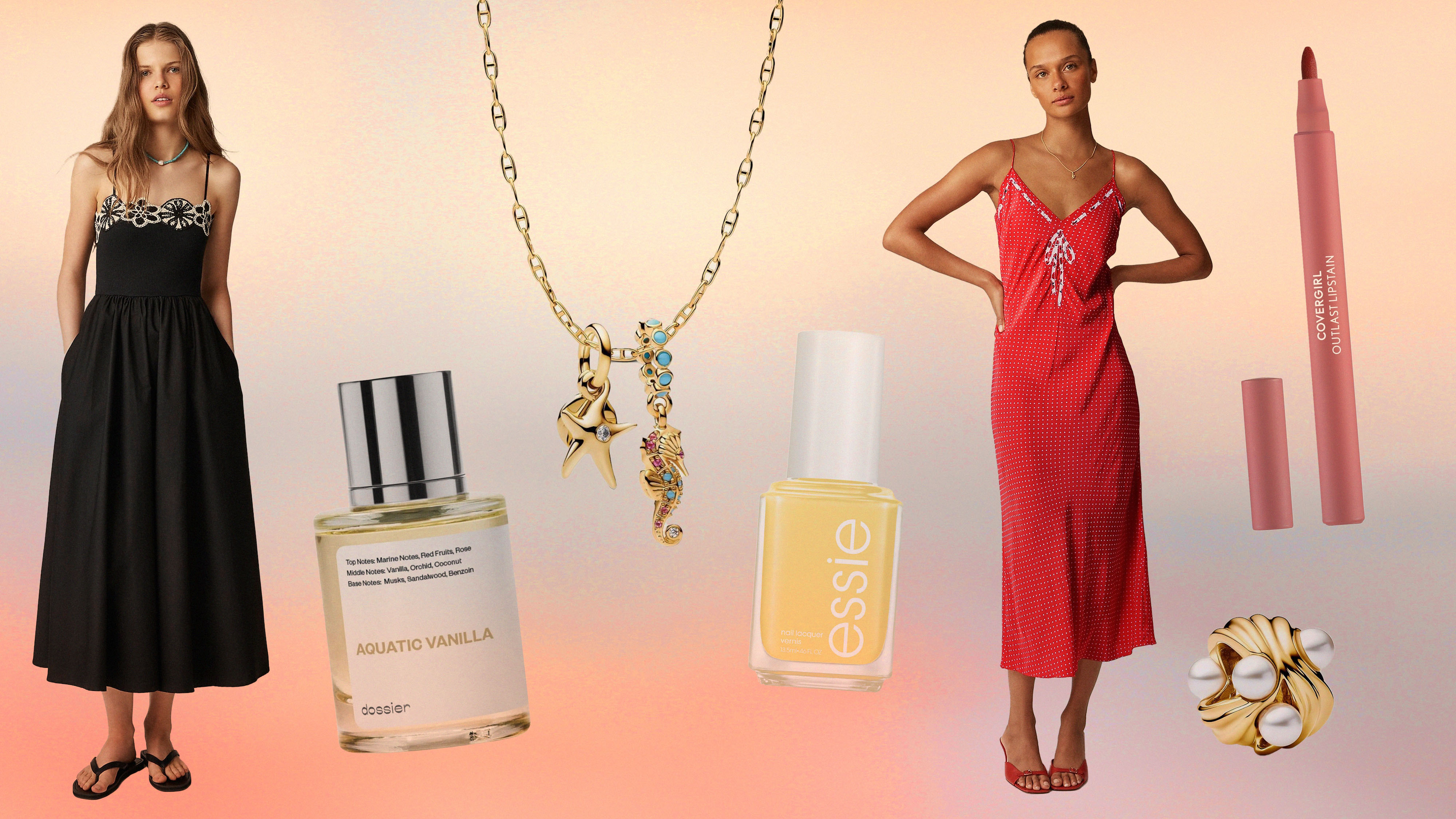 Collage of Summer Fashion and Beauty Items
