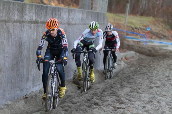 Werner, White, Lindine ride the sand