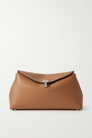 T-Lock Textured-Leather Clutch