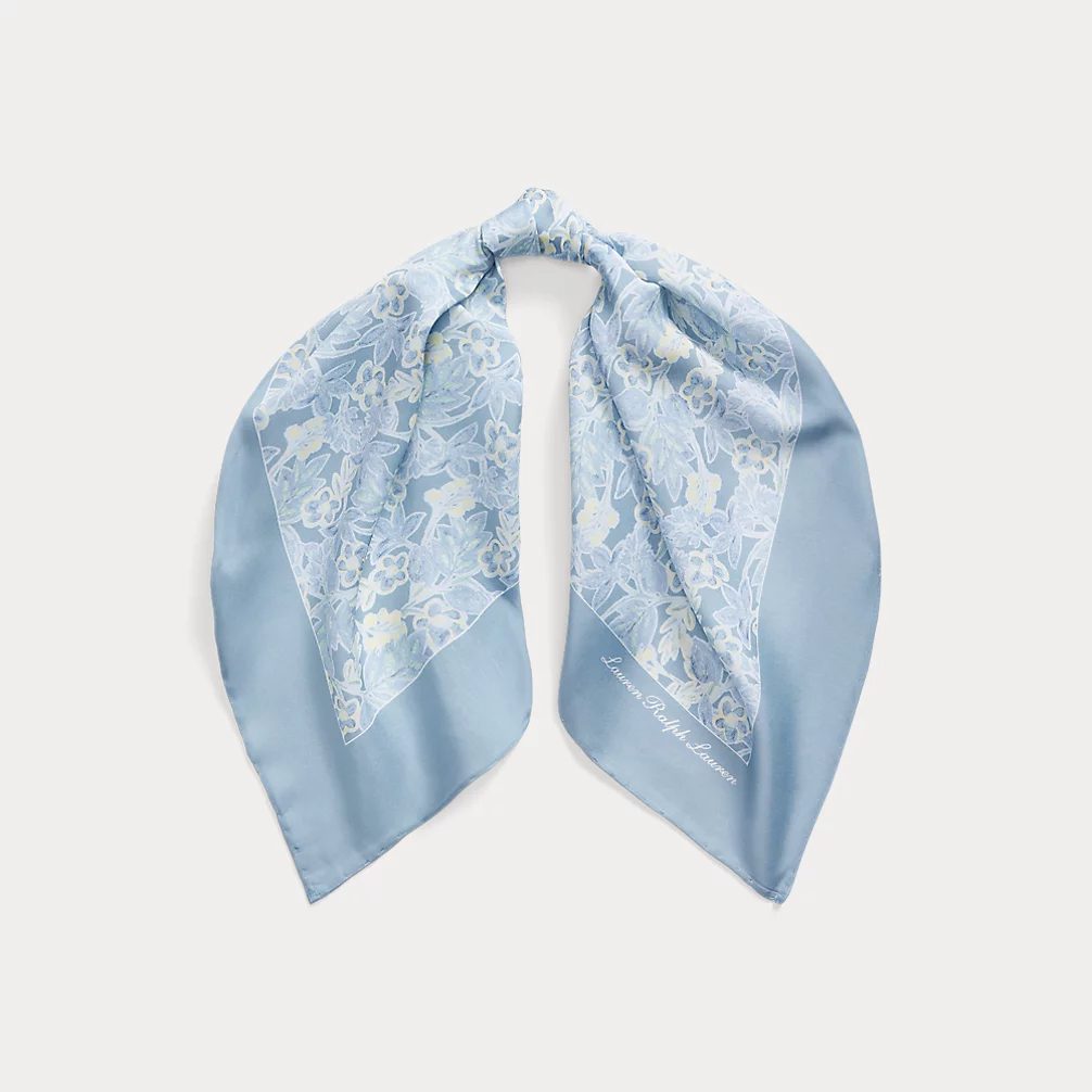 Floral Cotton Silk Square Scarf