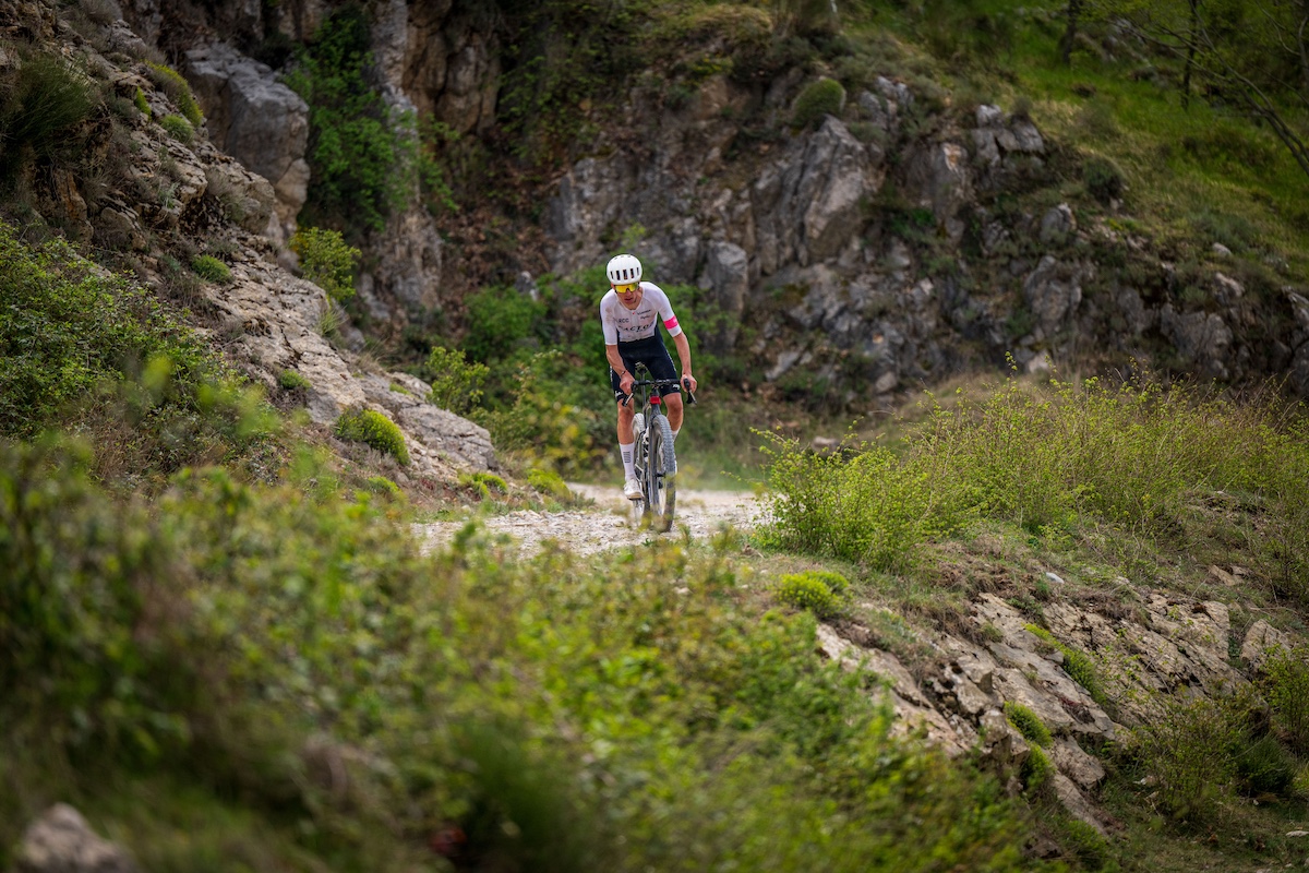 Romain Bardet (Factor Racing) on the course of the Monaco Gravel Race UCI 2026