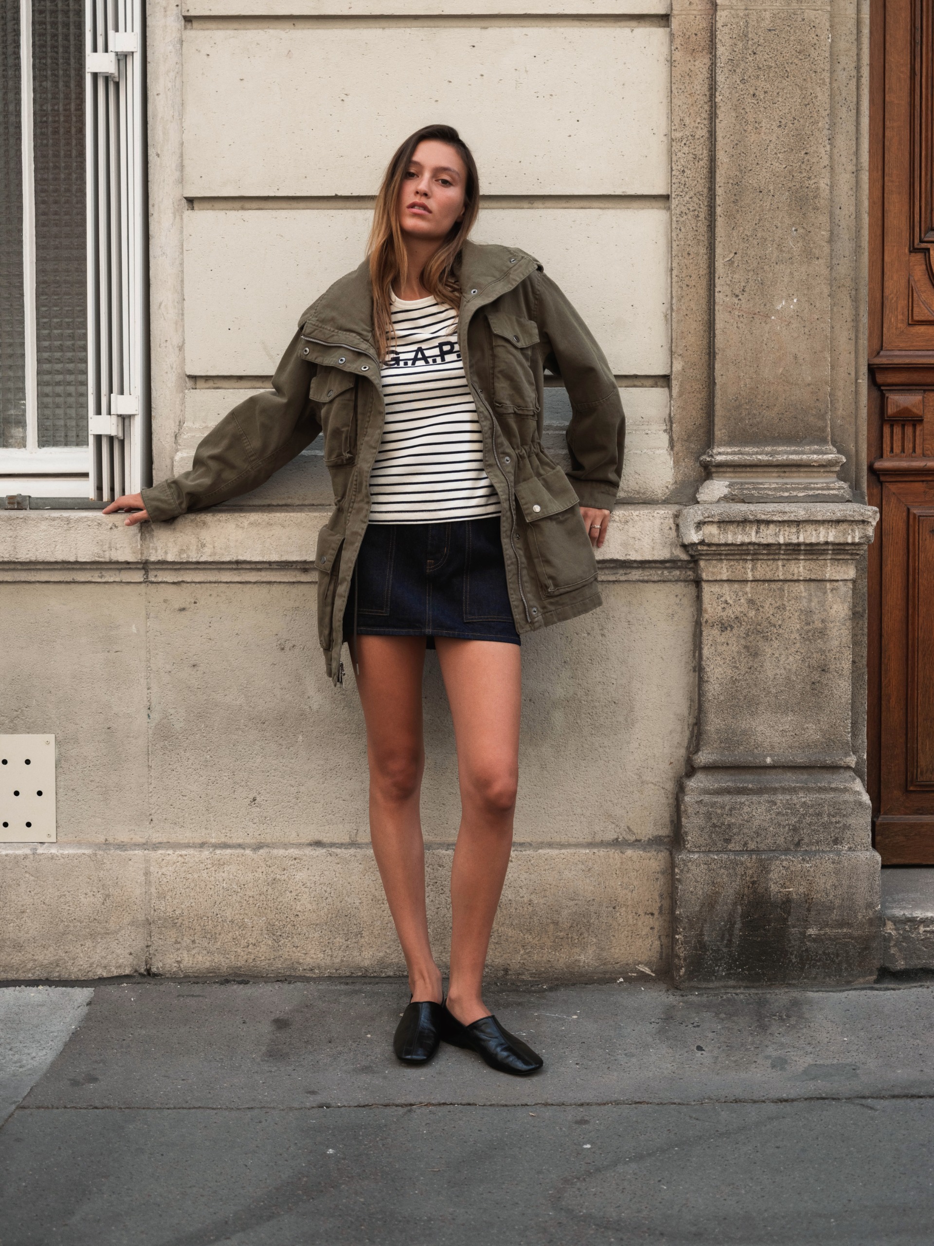 campaign photo of the Gap x A.P.C. fashion collaboration for fall
