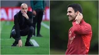 Arsenal manager Mikel Arteta during a training session at London Colney on October 02, 2023 in St Albans, England. (Photo by Stuart MacFarlane/Arsenal FC via Getty Images)