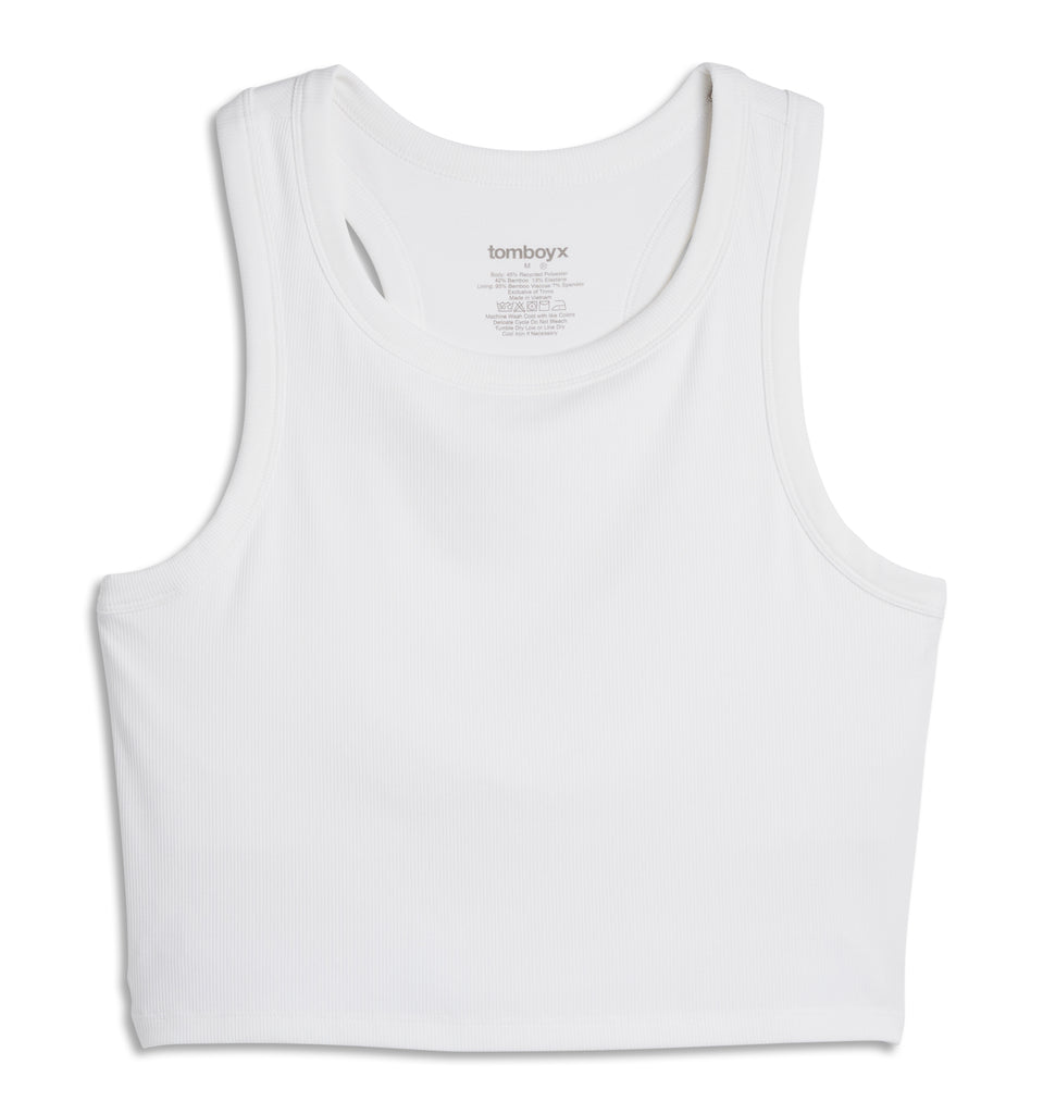 Bamboo Rib Bra Top - Bright White