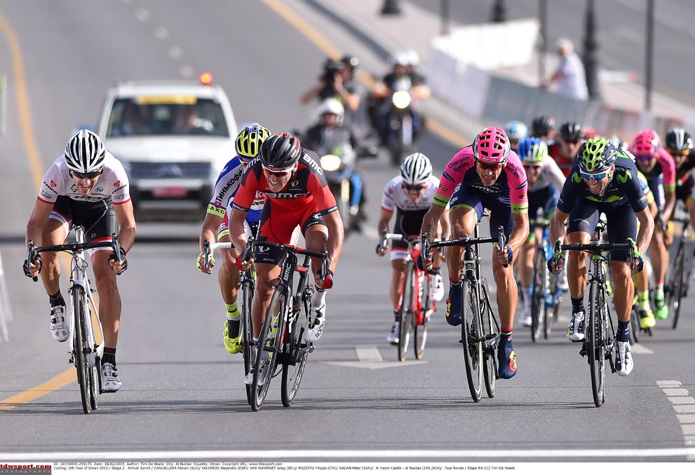 The sprint opens up for stage 2 of the Tour of Oman