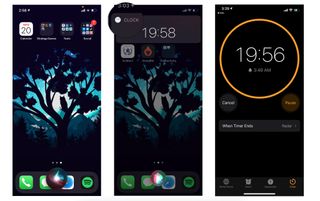 How to set a timer with Siri: Say Hey Siri and the say something like Set a timer for 20 minutes. Siri will create the timer and you can tap the countdown to watch the timer inside the Clock app