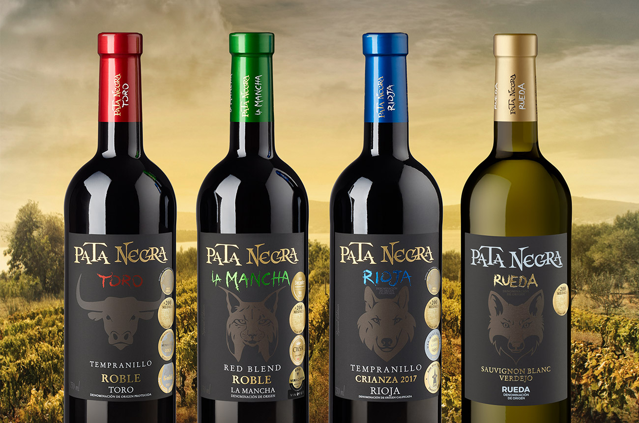 Four bottles of Pata Negra wine &amp;ndash; 3 red and 1 white