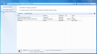 Windows 7 Control Panel / Uninstall a program