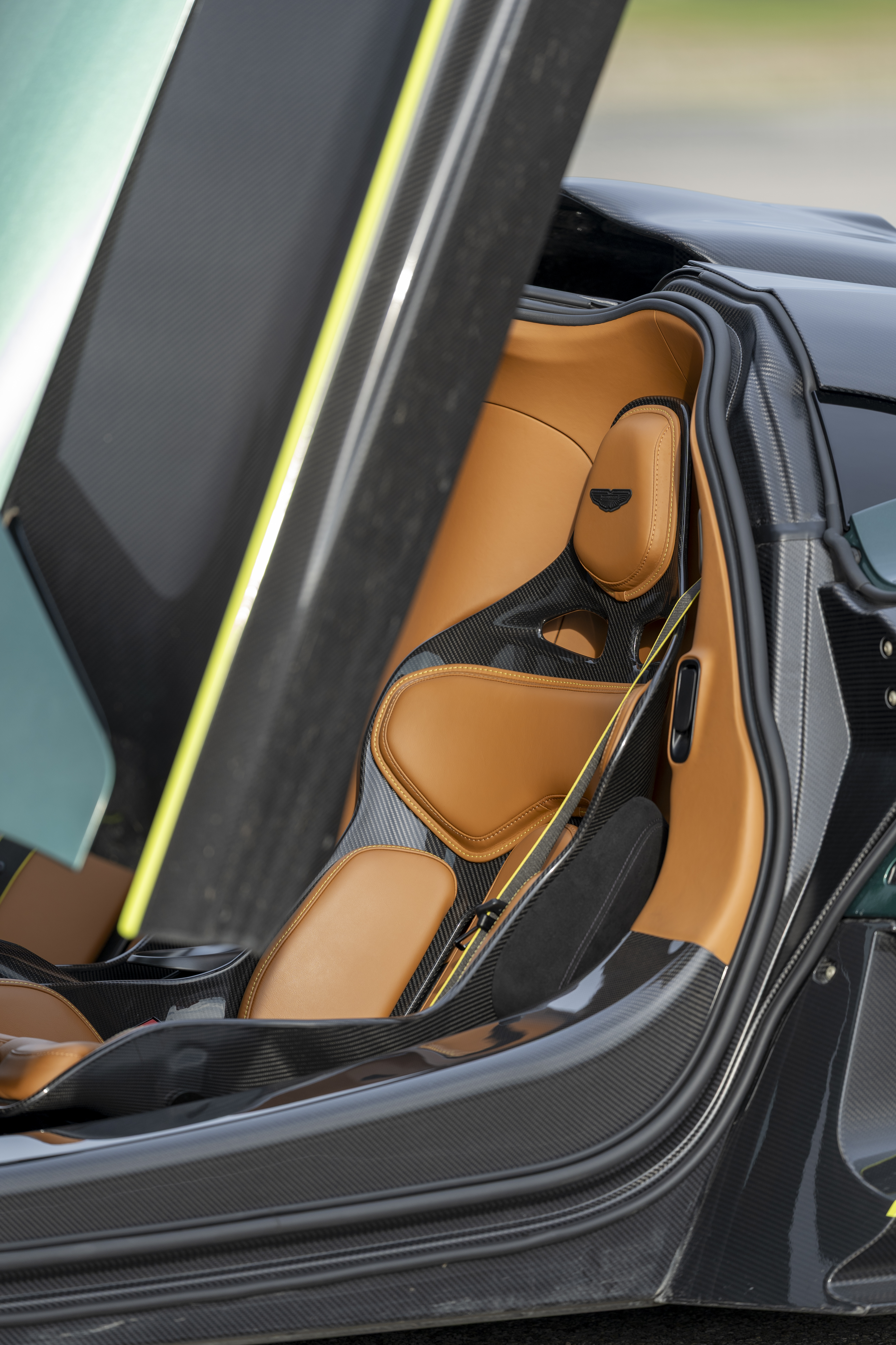 View of the interiors of the Valhalla. A mix of leather and carbon