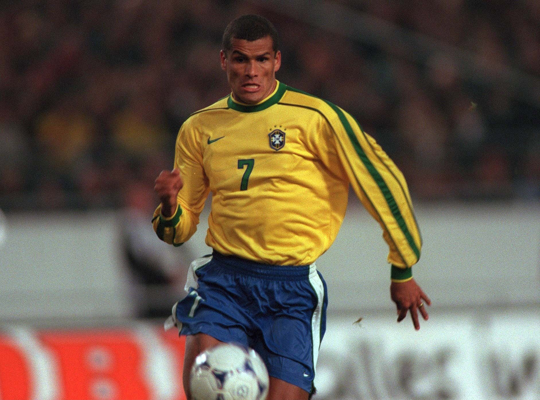 Rivaldo in action for Brazil in March 1998.