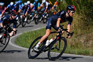 Geraint Thomas (Ineos Grenadiers) descends during stage 2 of the 2020 Tirreno-Adriatico