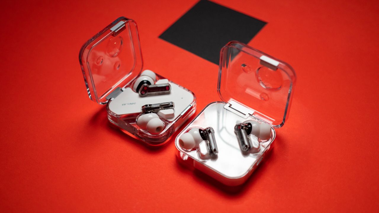 Nothing Ear (2) earbuds review on red background
