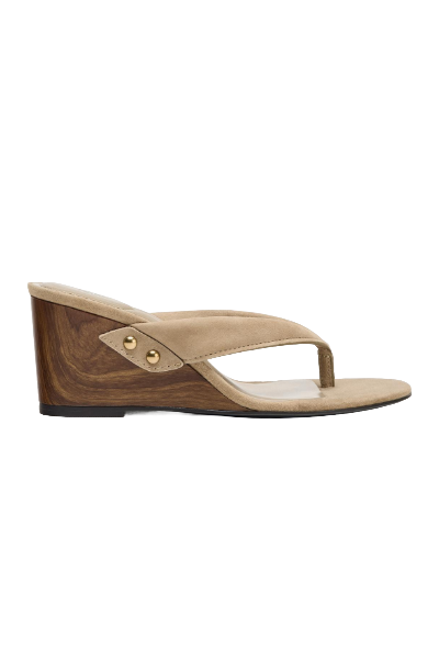 ZARA, Split Leather Wedge Sandals