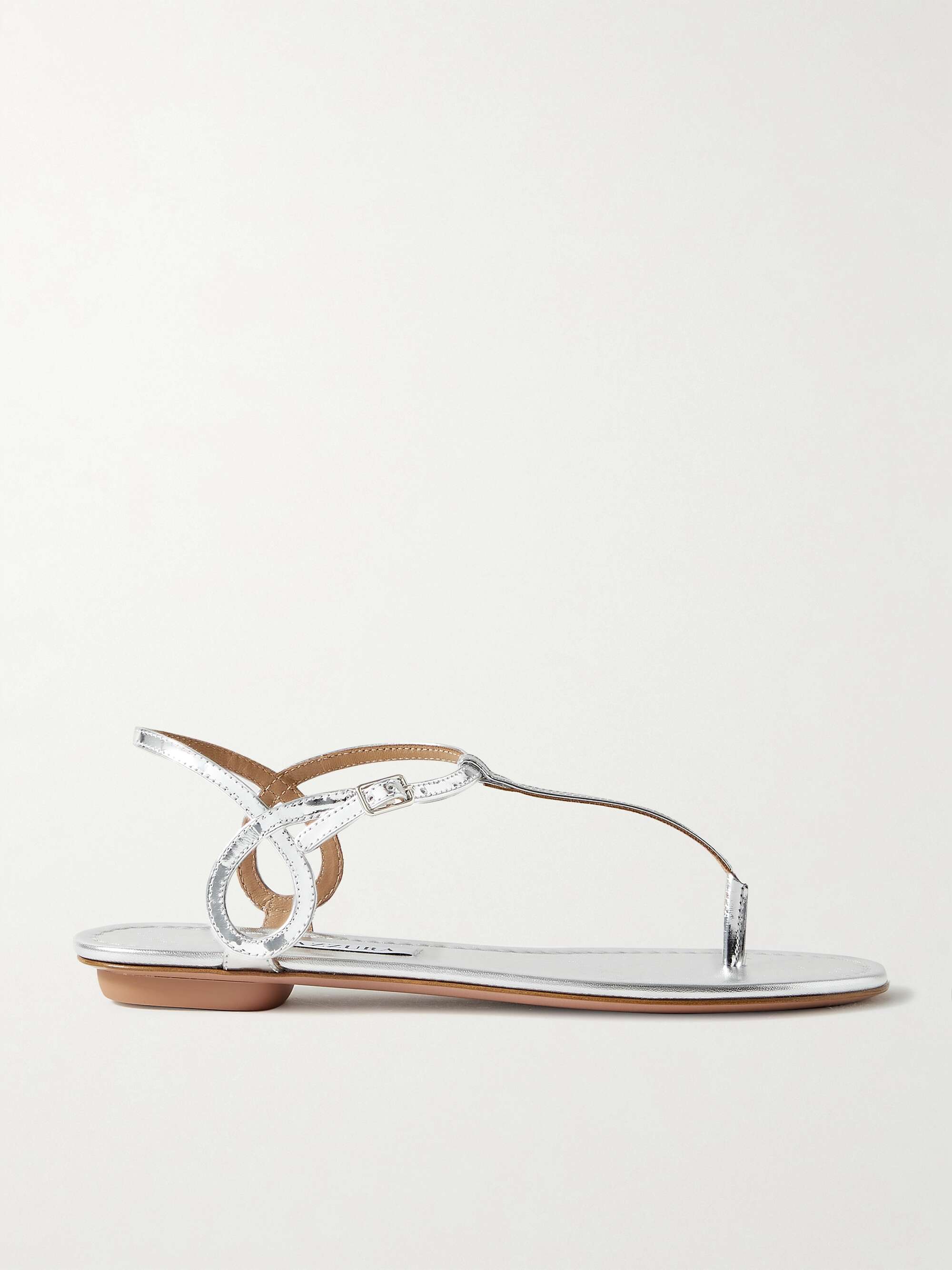 Almost Bare Metallic Leather Sandals