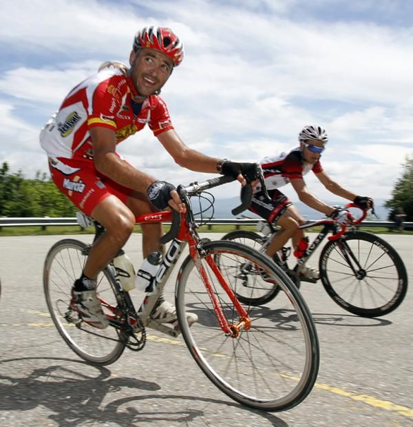 Former Tour de France 2008 rider Francisco Mancebo (Heraklio-Murcia) worked hard on the Mont Meganrtic Thursday.
