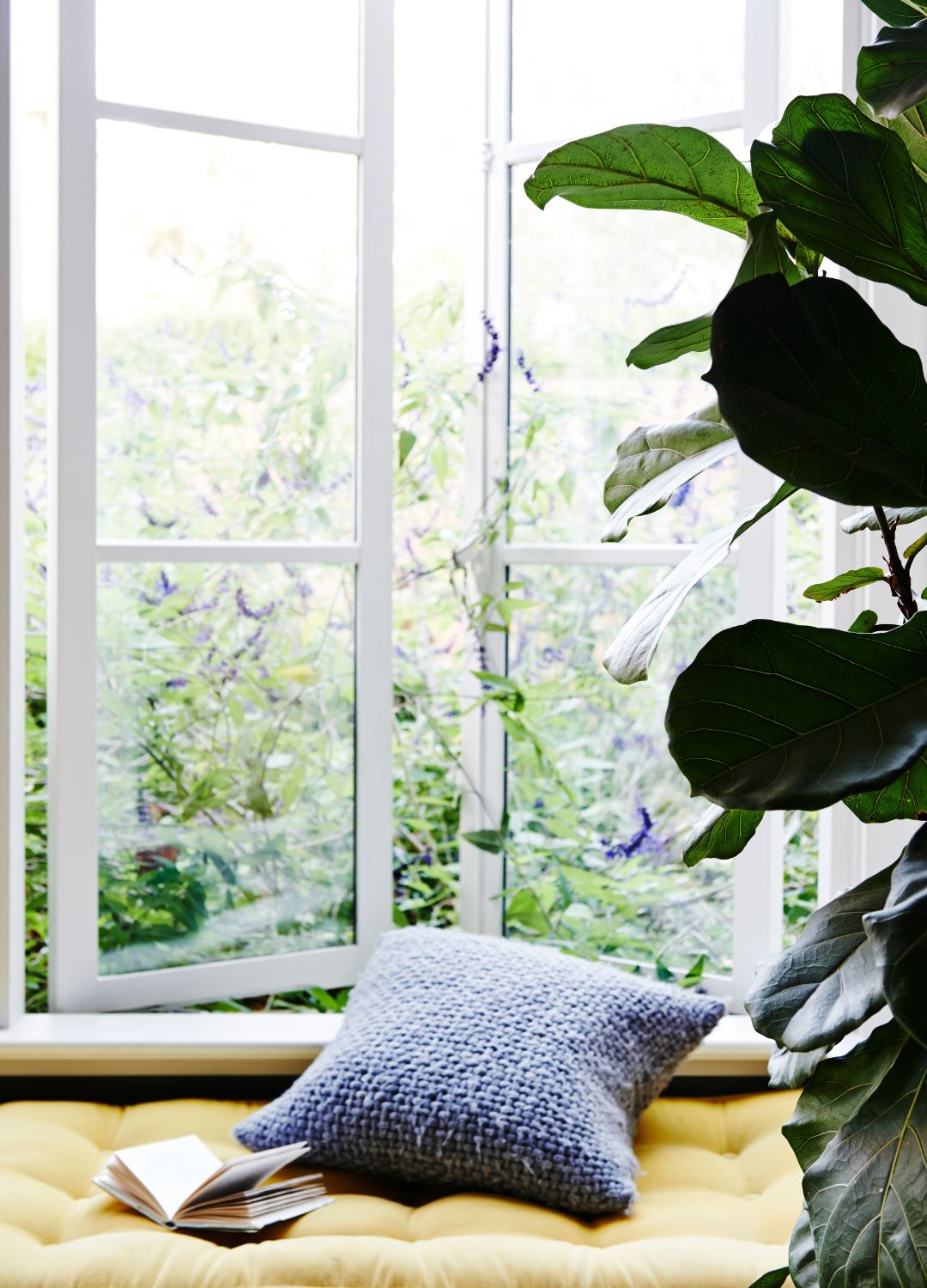 picture of open window with window seat