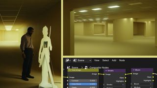 Backrooms movie and a recreation of Backrooms in Blender