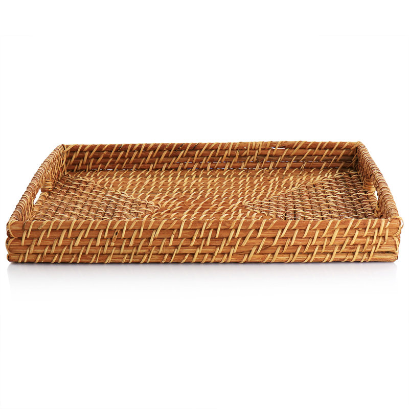 Martha Stewart 16 Inch Rattan Woven Serving Tray in Brown &amp;amp; Reviews | Wayfair