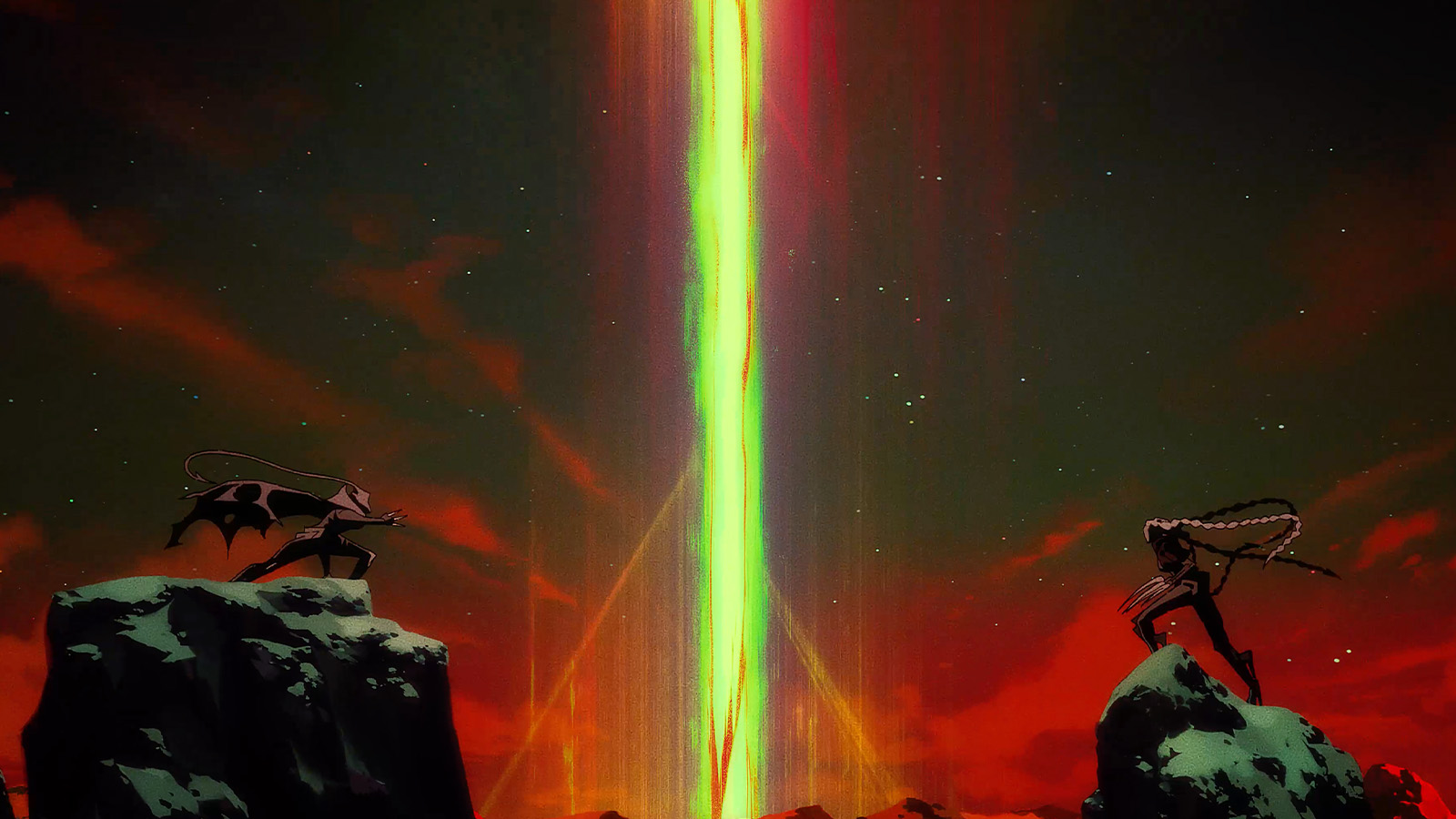 Screens from Warframe animation Jade Shadows