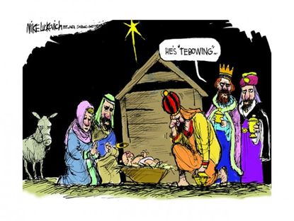 Tebowing reaches the manger